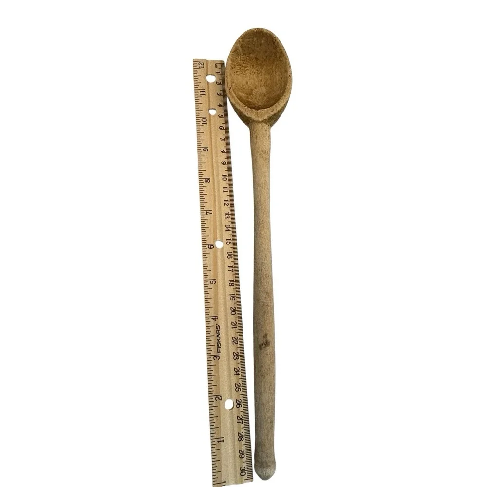 VTG‎ Wooden Spoon Set of 4 Multiple Farmhouse Kitchen Primitive Cooking Utensils